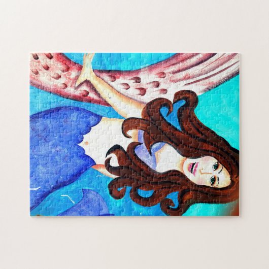Puzzle casse-tête brunette mermaid (Horizontal)