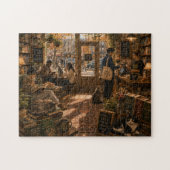 Puzzle Casse-tête Café Chats Librairie Cosy (Horizontal)