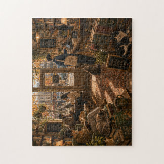 Puzzle Casse-tête Café Chats Librairie Cosy