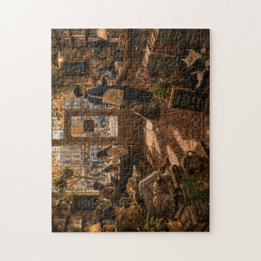 Puzzle Casse-tête Café Chats Librairie Cosy (Vertical)