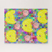 Puzzle Casse-tête Cochons Colorés Citrons (Horizontal)