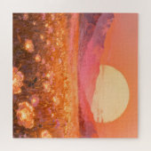 Puzzle Casse-tête Coucher de Soleil en Fleurs (Horizontal)