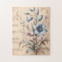 Casse-tête de 252 pièces aux bleuets vintage sur p