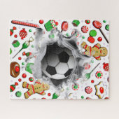 Puzzle Casse-tête de cadeau de vacances de football uniqu (Horizontal)
