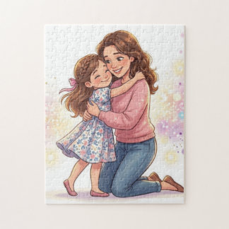 Puzzle Casse-tête de câlin entre mère et fille