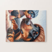 Puzzle Casse-tête de chien mignon — Cadeau de Noël (Horizontal)