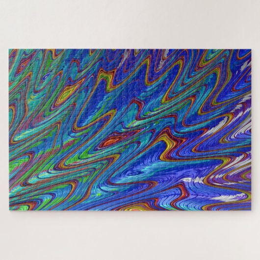 Puzzle casse-tête de déversement d'huile bleue (Horizontal)