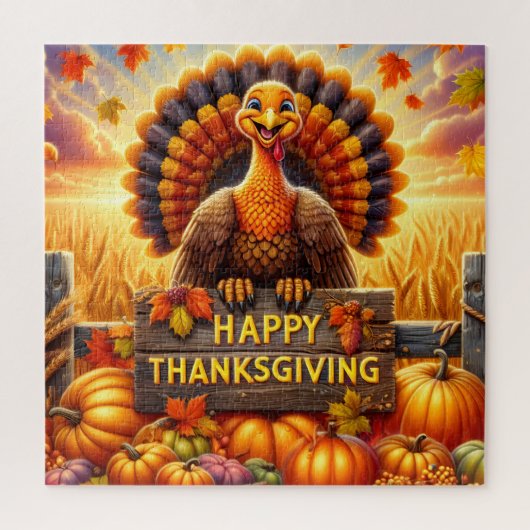 Puzzle Casse-tête de dinde de Thanksgiving joyeux (Vertical)