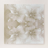 Puzzle Casse-tête de fleurs blanches ivoire (Horizontal)