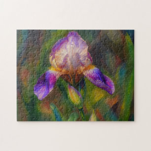 Puzzle Casse-tête de fleurs d'art Iris violet Jardin flor