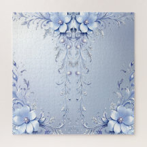 Casse-tête de fleurs ornementales bleues