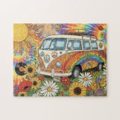 Puzzle Casse-tête de la fourgonnette rétro Peace & Love 7 (Horizontal)