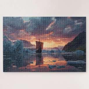 Puzzle Casse-tête de la Longue-Nef Viking Fjord Glacé