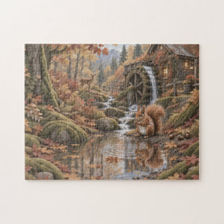 Puzzle Casse-tête de la roue à eau d'automne