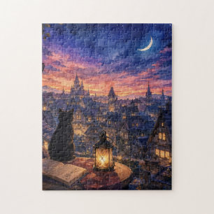 Puzzle Casse-tête de la ville de fantaisie au clair de lu
