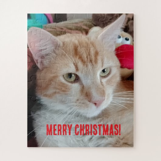 Puzzle Casse-tête de Noël de photo de chat (Vertical)