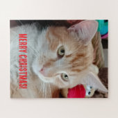 Puzzle Casse-tête de Noël de photo de chat (Horizontal)