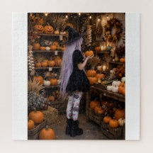 Casse-tête de sorcière d'Halloween mignon patch de