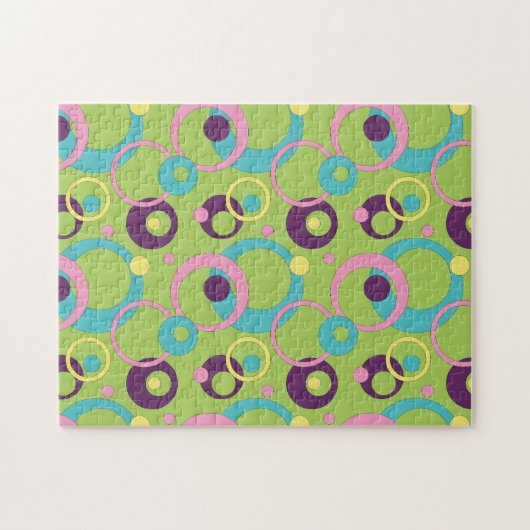 Puzzle Casse-tête des cercles verts funky (Horizontal)
