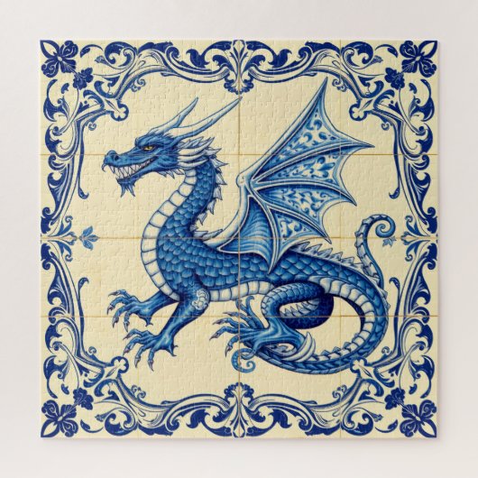 Puzzle casse-tête dragon du ciel saphir (Vertical)