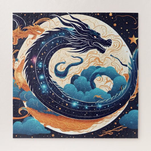 Puzzle casse-tête dragon lunaire (Vertical)