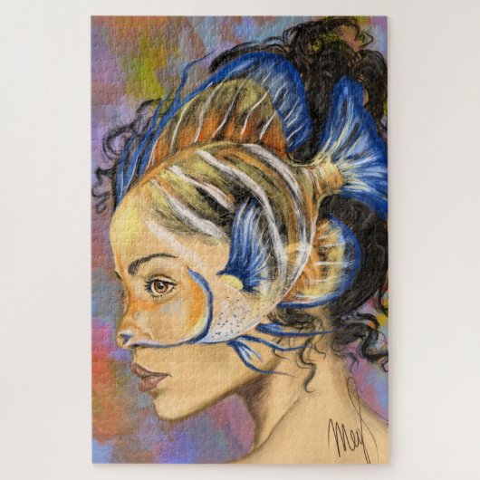 Puzzle Casse-tête Femme Poisson (Vertical)