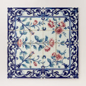 Puzzle casse-tête filigrané de rose (Horizontal)