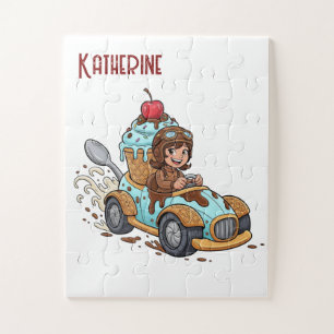 Puzzle Casse-tête Fille Mignonne Livrant des Glaces