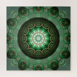 Puzzle Casse-tête floral décoratif vert