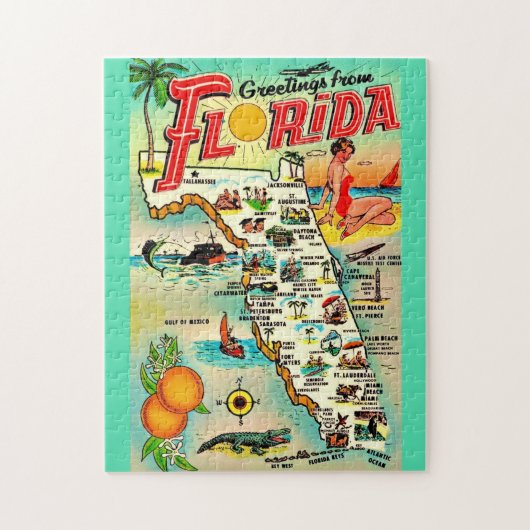 Puzzle Casse-tête Floride Salutations 11x14 (Vertical)
