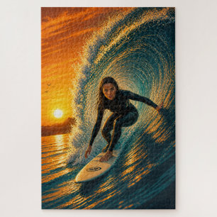 Puzzle Casse-tête Golden Barrel Surfer Girl