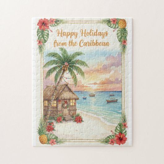 Puzzle Casse-tête 'Joyeuses Fêtes des Caraïbes' (Vertical)