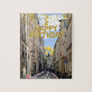 Puzzle Casse-tête Joyeux Anniversaire Paris France Femme