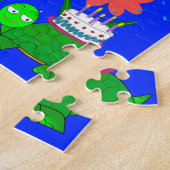 Puzzle Casse-tête Joyeux Anniversaire Tortues Floral (Côté)