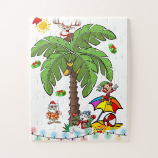 Puzzle Casse-tête Joyeux Noël Santa Claus Beach Bum