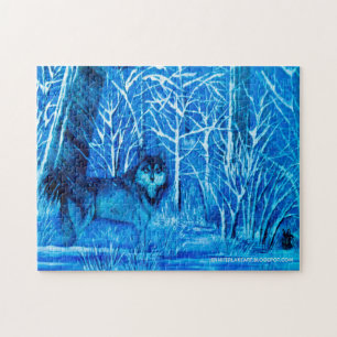 Puzzle Casse-tête Loup Bleu