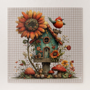 Puzzle Casse-tête Maison de Oiseaux Fantaisiste d'Automne