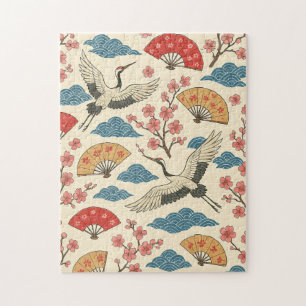 Puzzle Casse-tête motif grue japonaise Sakura 