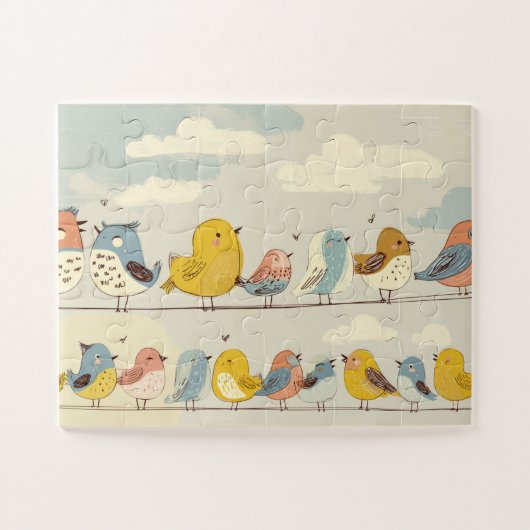 Puzzle Casse-tête Oiseaux sur un Fil (Horizontal)