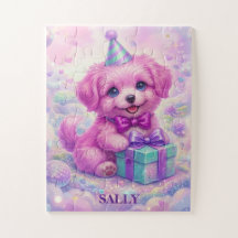 Casse-tête personnalisé avec le nom de Chiot Rose