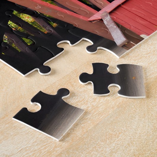 Puzzle Casse-tête rapide de pont couvert de rivière (Côté)