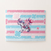 Puzzle Casse-tête rayures licorne violette couleurs paste (Horizontal)