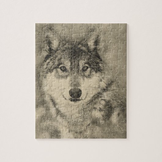 Puzzle Casse-tête renversante de loup de bois de (Vertical)