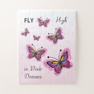 Puzzle Casse-tête Rêves de papillon rose