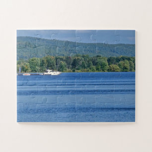 Puzzle Casse-tête Scénique de la Nature du Lac aux Bateau