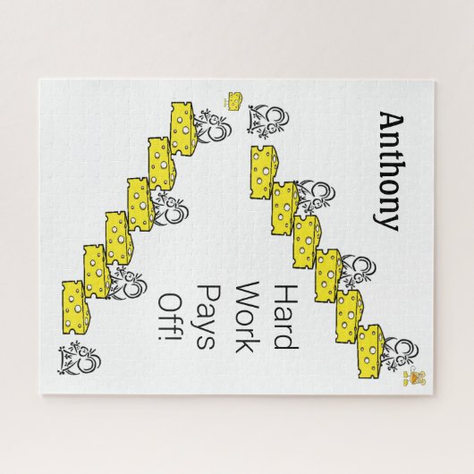 Puzzle Casse-tête Souris Fromage Le travail paie (Horizontal)