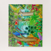 Puzzle Casse-tête tropicale de jungle de perroquet d'ara (Vertical)