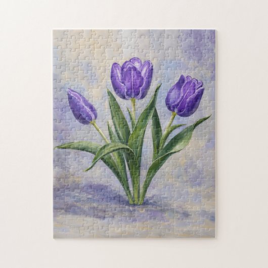Puzzle Casse-tête Tulipes Violettes (Vertical)