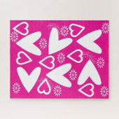 Puzzle Casse-têtes Cœurs blancs Joyeuse Saint-Valentin (Horizontal)