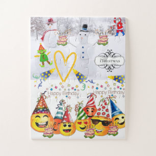 Puzzle Casse-têtes Coloré Joyeux Anniversaire Joyeux Noël